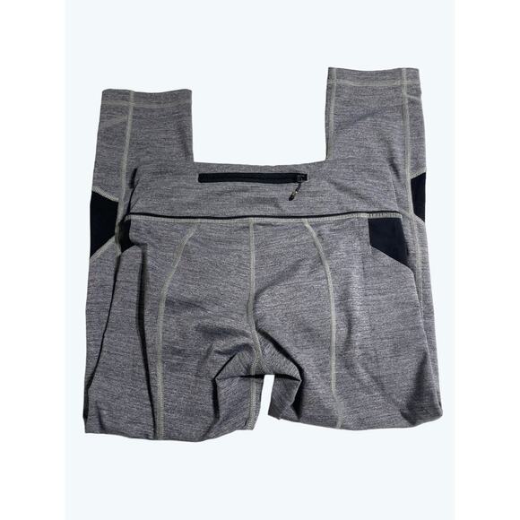 Lululemon Pace Rival Crop Leggings Heathered Ice Grey/Black 4 - Picture 3 of 7